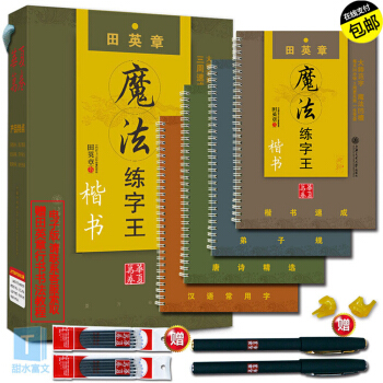 田英章魔法練字王楷書字帖 田英章凹槽字貼楷書套裝4本 田英章硬筆楷書字帖 成人字帖