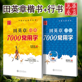 正版包郵 田英章行書(楷書)7000常用字 共兩本田英章鋼筆字帖硬筆楷書入門技法成人字帖
