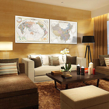 2018新版仿古中國地圖+2018世界地圖仿古 仿古中國地圖世界地圖仿古色印刷防水覆膜 pdf epub mobi 電子書 下載