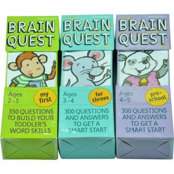 My First Brain Quest 英文原版幼兒園低幼組卡片3盒閤售2-5歲