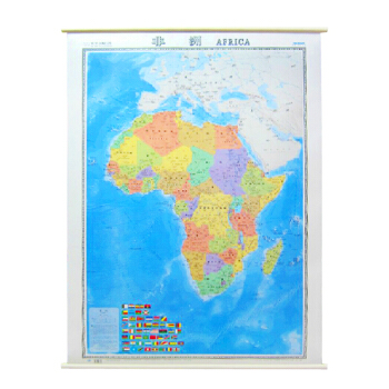 2018中英文版 非洲地圖 高1.2米 寬0.9米 竪版地圖掛圖