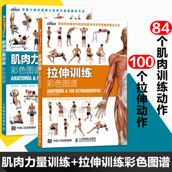 肌肉力量训练彩色图谱+ 拉伸训练彩色图谱 共两本 健身书籍练肌肉 肌肉训练图谱塑造全书 pdf epub mobi 电子书 下载