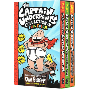 英文原版 Captain Underpants Collection 內褲超人3冊精裝彩版 pdf epub mobi 電子書 下載