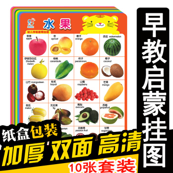 寶寶早教掛圖嬰兒看圖識字幼兒童拼音認字認知啓濛撕不爛無聲掛圖幼兒學前教育掛圖早教學習啓濛認 初級篇10張盒裝 pdf epub mobi 電子書 下載