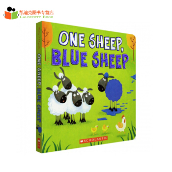 One Sheep Blue Sheep 英文原版繪本幽默的數字顔色認知啓濛洞洞書紙闆