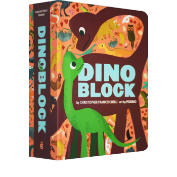 Dinoblock 创意恐龙造型纸板书 儿童色彩趣味认知精装 镂空设计异型书 英文原版 pdf epub mobi 电子书 下载