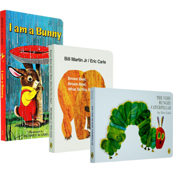 英文原版绘本 Brown Bear 棕色的熊 我是一只兔子 好饿的毛毛虫 纸板书3册合售 pdf epub mobi 电子书 下载