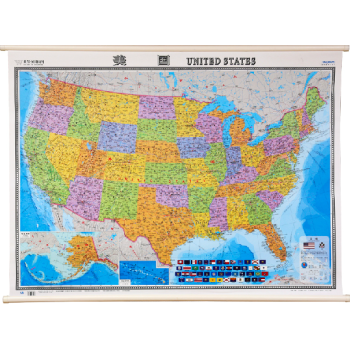 美国地图挂图 2017年新 1.17*0.86米 大张美国地图 亚膜无缝整张挂图 pdf epub mobi 电子书 下载