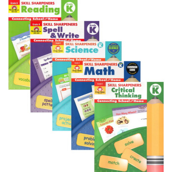 Evan Moor Skill Sharpeners Grade K 加州教材 拼寫數學思維5冊 pdf epub mobi 電子書 下載