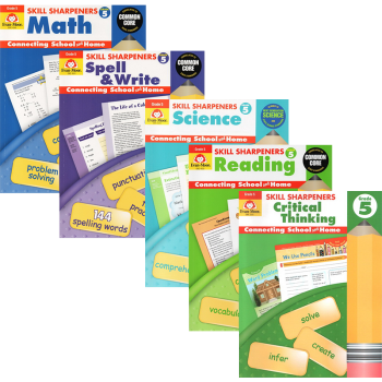 Skill Sharpeners 美国加州教材 五年级 拼写 数学 科学 阅读 思维5册 pdf epub mobi 电子书 下载
