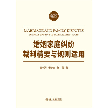 法官裁判智慧丛书：婚姻家庭纠纷裁判精要与规则适用 pdf epub mobi 电子书 下载