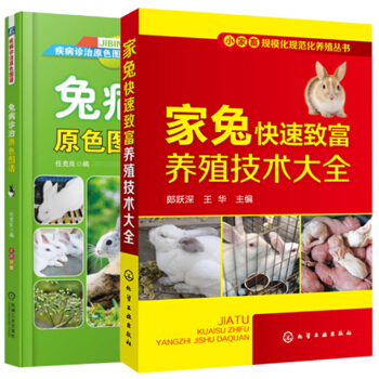包郵 傢兔快速緻富養殖技術大全+兔病診治原色圖譜 共2冊 兔子疾病診斷與防治預防教程 pdf epub mobi 電子書 下載