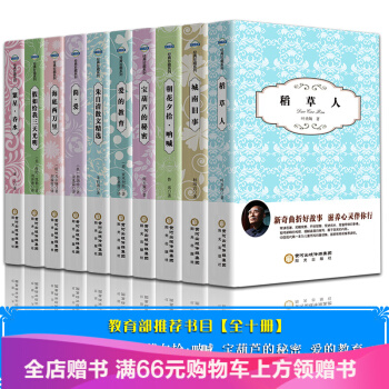 假如給我三天光明+稻草人+城南舊事+朝花夕拾等10本世界十大名著 中小學課外讀物課標讀物