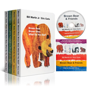 英文原版 brown bear 紙闆四本盒裝帶cd光盤 Eric Carle 代錶作 pdf epub mobi 電子書 下載