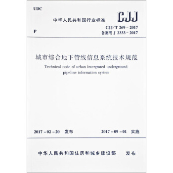 城市综合地下管线信息系统技术规范 CJJ/T 269-2017 pdf epub mobi 电子书 下载