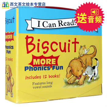 英文原版Biscuit more Phonics Fun 小餅乾狗係列12冊自然拼讀 送音頻