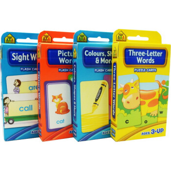 School Zone Flash Cards Words兒童早教英文單詞詞匯閃卡 4盒