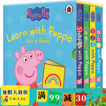 粉紅豬小妹 小豬佩奇 紙闆書4冊盒裝 英文原版 繪本 Peppa Pig ABC/123形狀顔色 pdf epub mobi 電子書 下載