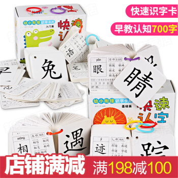 幼小銜接識字卡片 兒童識字卡片認字卡片 3-6歲書拼音卡片 幼兒啓濛認知早教書籍無圖識字卡 基礎篇+入門篇