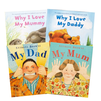 英文绘本4本why I love My mum My dad幼儿启蒙认知亲子读物