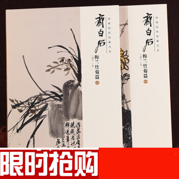 齐白石画集 经典绘画临摹范本·齐白石梅兰竹菊篇 共两册（全2册）国画绘画 齐白石画集 画册 图书满减 pdf epub mobi 电子书 下载