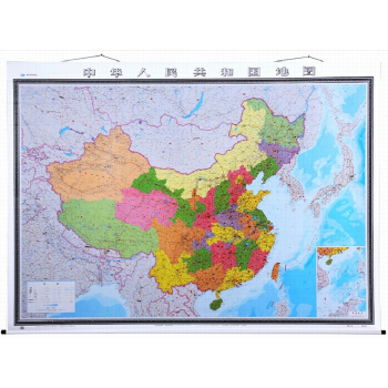 2017新版中國地圖 掛圖 中國政區掛圖2.3米*1.7米 精品捲軸 防水覆膜精裝