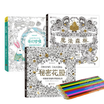 【送12册彩铅笔】奇幻梦境+魔法森林+秘密花园散页装 /全套3册装 探索奇境的手绘涂色书 pdf epub mobi 电子书 下载