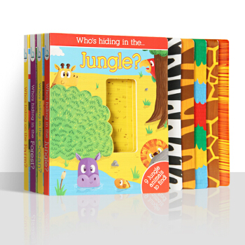 who's hiding儿童宝宝启蒙英文原版绘本谁在躲猫猫游戏抽拉机关纸板书套装4本 pdf epub mobi 电子书 下载