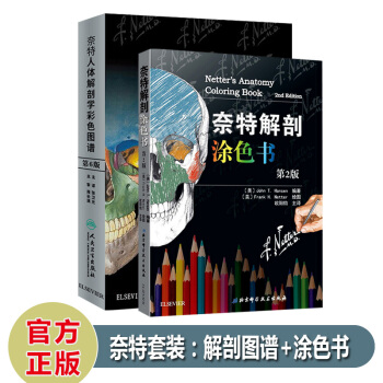 奈特套装2本 奈特人体解剖学彩色图谱第6六版+奈特解剖涂色书第2版 解剖学彩色图谱正版 pdf epub mobi 电子书 下载
