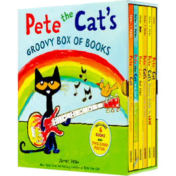 英文原版 Pete the Cat 皮特猫 精装 儿童绘本 6册盒装 送海报 pdf epub mobi 电子书 下载