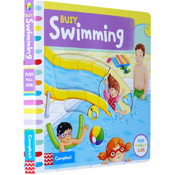busy系列 英文原版启蒙 Busy Swimming 纸板 机关 操作 活动 书 pdf epub mobi 电子书 下载