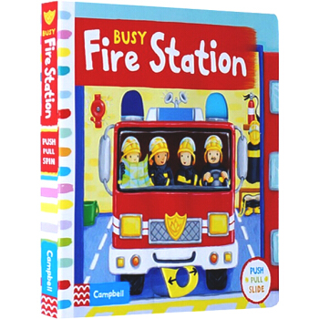英文原版繪本 Busy Fire Station 兒童操作書 busy係列紙闆書 消防員