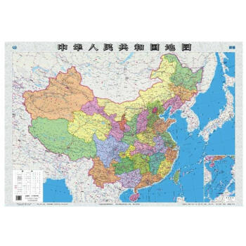 中國地圖中華人民共和國地圖政區版大比例尺 1:6000000 摺疊紙圖有摺痕 展開圖尺寸 pdf epub mobi 電子書 下載