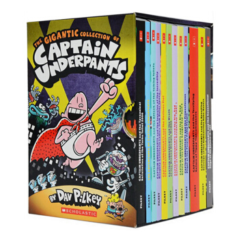 英文原版 内裤超人 Captain Underpants12册全套礼盒装 学乐儿童章节英语漫画 pdf epub mobi 电子书 下载