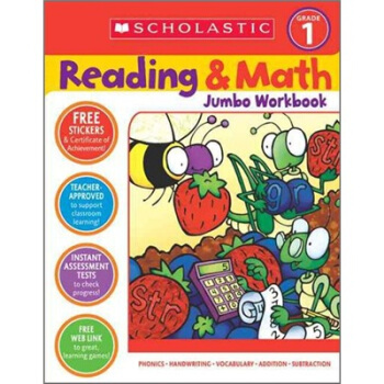 Reading & Math Jumbo Workbook: Grade 1 英文原版 [平装] [9岁及以上] pdf epub mobi 电子书 下载