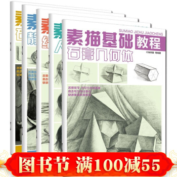 學畫畫入門教材全5冊 素描基礎教程 頭像石膏幾何體 靜物結構繪畫高考藝考鉛筆畫手繪素描入門 pdf epub mobi 電子書 下載