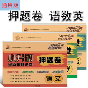 2018小升初押题卷语文数学英语试卷共3本小升初总复习试卷