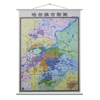 2017新版 哈爾濱市街圖 竪版 1米x1.4米 哈爾濱市地圖掛圖 精品掛繩寬杆 商務辦公 pdf epub mobi 電子書 下載