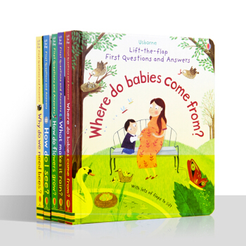 【盖世童书】你问我答英文原版绘本儿童宝宝英语启蒙Usborne科普翻翻纸板书读物系列5册 pdf epub mobi 电子书 下载