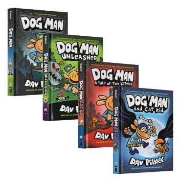 英文原版Dog Man 4册精装 神探狗狗的冒险1-4内裤超人同作者 幽默漫画章节书 学乐 pdf epub mobi 电子书 下载