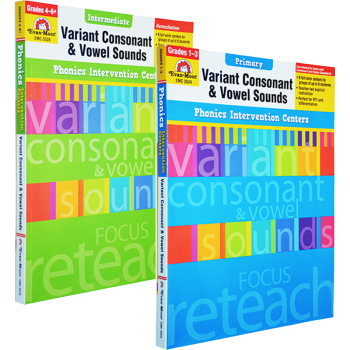Phonics Intervention Centers Variant Consonant Vowel Sounds 1-6 2册美国加州教材自然拼读教师资源书 pdf epub mobi 电子书 下载