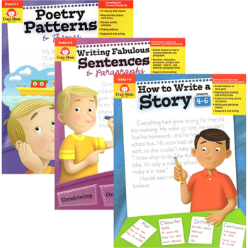 How to Write a Story/Poetry Patterns Themes/ Fabulous Sentences 小学高年级写作练习 Evan Moor