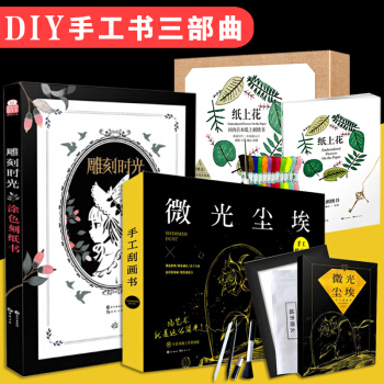 【送全套品】雕刻時光+微光塵埃+紙上花 全3冊 塗色刻紙書紙雕颳畫紙上刺綉 手工diy創意 pdf epub mobi 電子書 下載