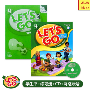 牛津oxford少兒英語lets go最新版Let's Go第四版學生書+練習冊 原版進口教材 4級彆 學生書+練習冊+學習賬號