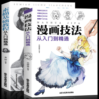 正版全2冊繪畫素描基礎教程從入門到精通 漫畫素描技法從入門到精通動漫手繪靜物風景幾何石膏體人物素描書 pdf epub mobi 電子書 下載