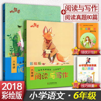 2018响阅读与写作6六年级+阅读真题80篇六年级2本套装 全国通用版小学语文阶梯阅读同步阅读训练彩