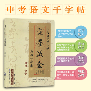 正版2018适用新课标字表 点墨成金 中考语文千字帖 好字行天下 初一初二初三中考书法训练本同步练习