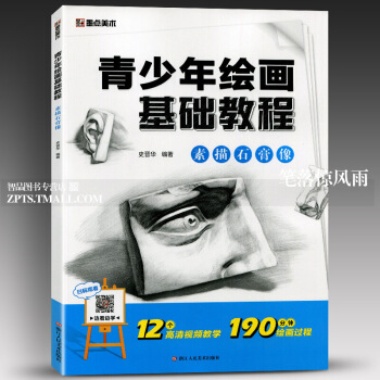智品 素描石膏像青少年绘画基础教程墨点美术 素描画像素描基础教程同步视频教学名家讲解初学者素描工具书 图片色