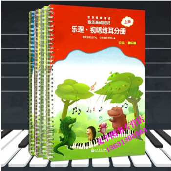 全国音乐等级考试 音乐基础知识 乐理·视唱练耳分册上下册 初级中级 套装4本 音乐版 乐理