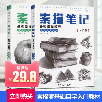 素描笔记入门篇提升篇素描书入门自学零基础学漫画教材几何体静物动物头像临摹书美术基础秘密花园绘画素描笔